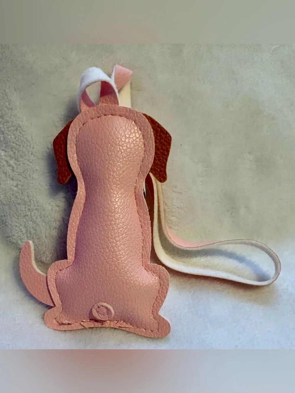 Pink Dog-Shaped Bag Charm